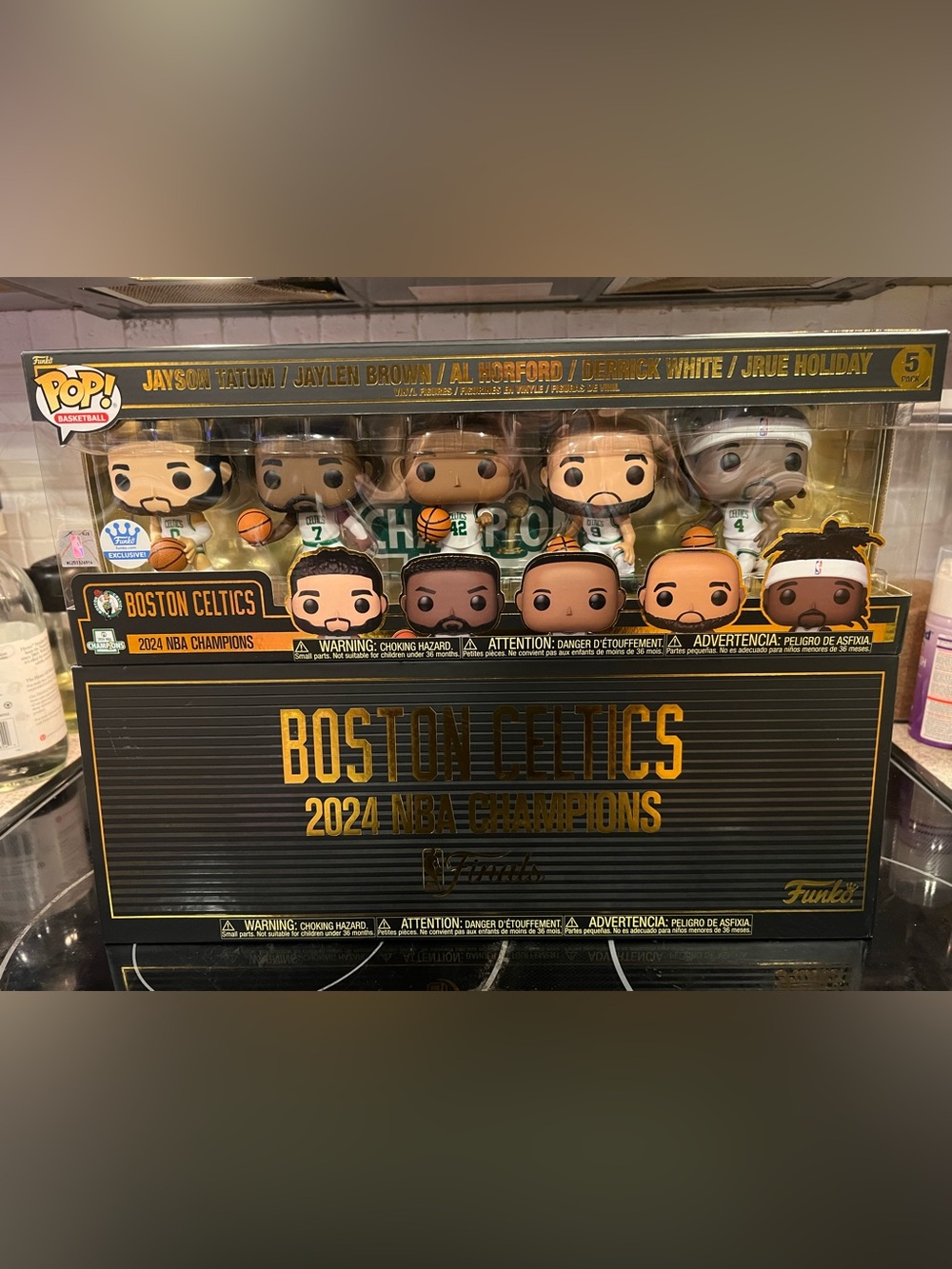 Funko Boston Celtics 2024 Champions Gold and Green Collector Display